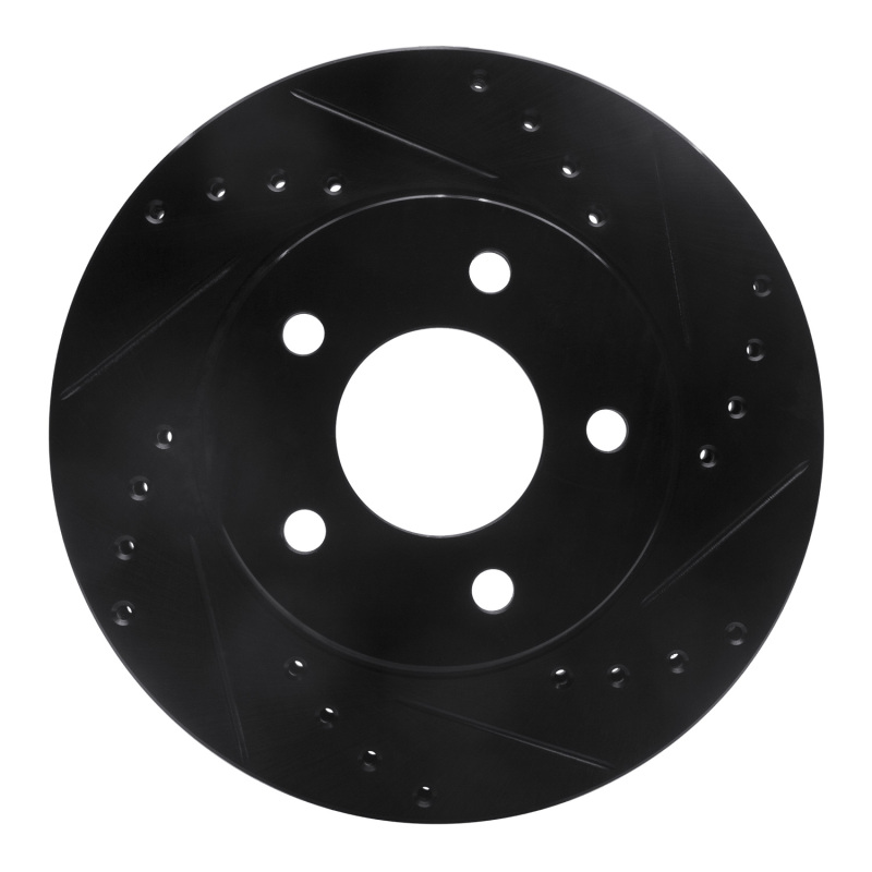 Buick Rendezvous Brake Rotor (1) - Front Right - R1 Concepts - Drilled & Slotted - Black - `01-`07